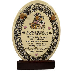 Handcrafted Genuine Trinity Pottery Friends Oval Wall Plaque Made in USA